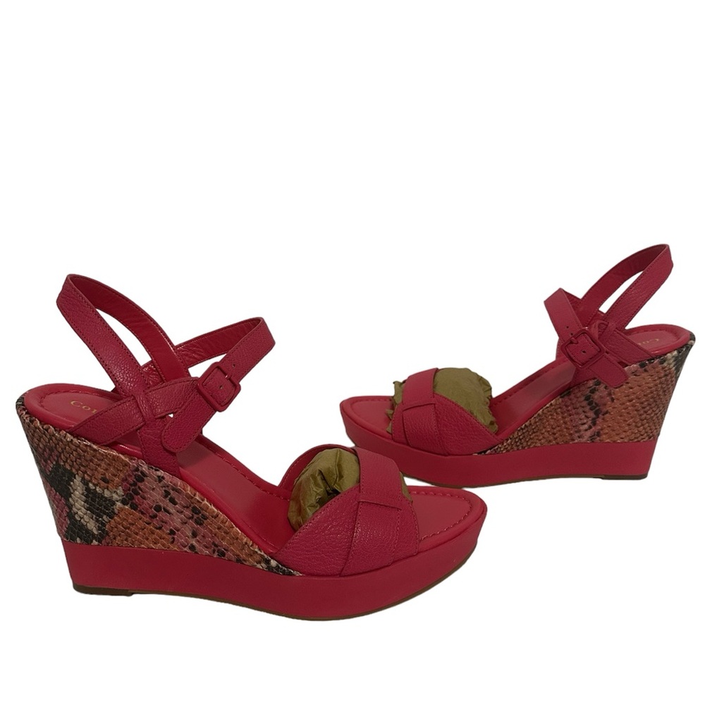 Cole Haan Pink Wedges with Snakeskin Pattern